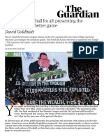 Goldblatt (2015) Reclaiming Football For All. Presenting The Manifesto For A Better Game