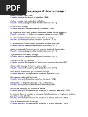 Les 42 Proverbes Surr Le Courage