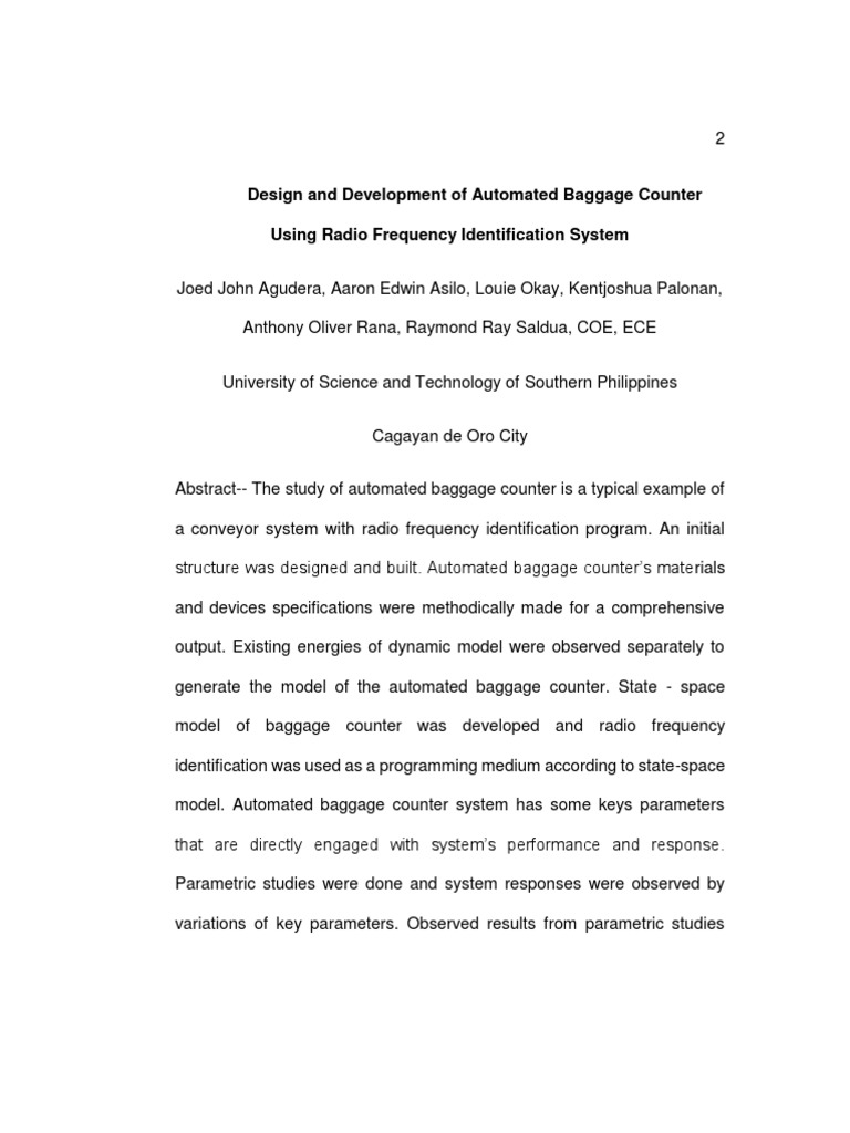 Baggage Counter PDF Baggage Automation