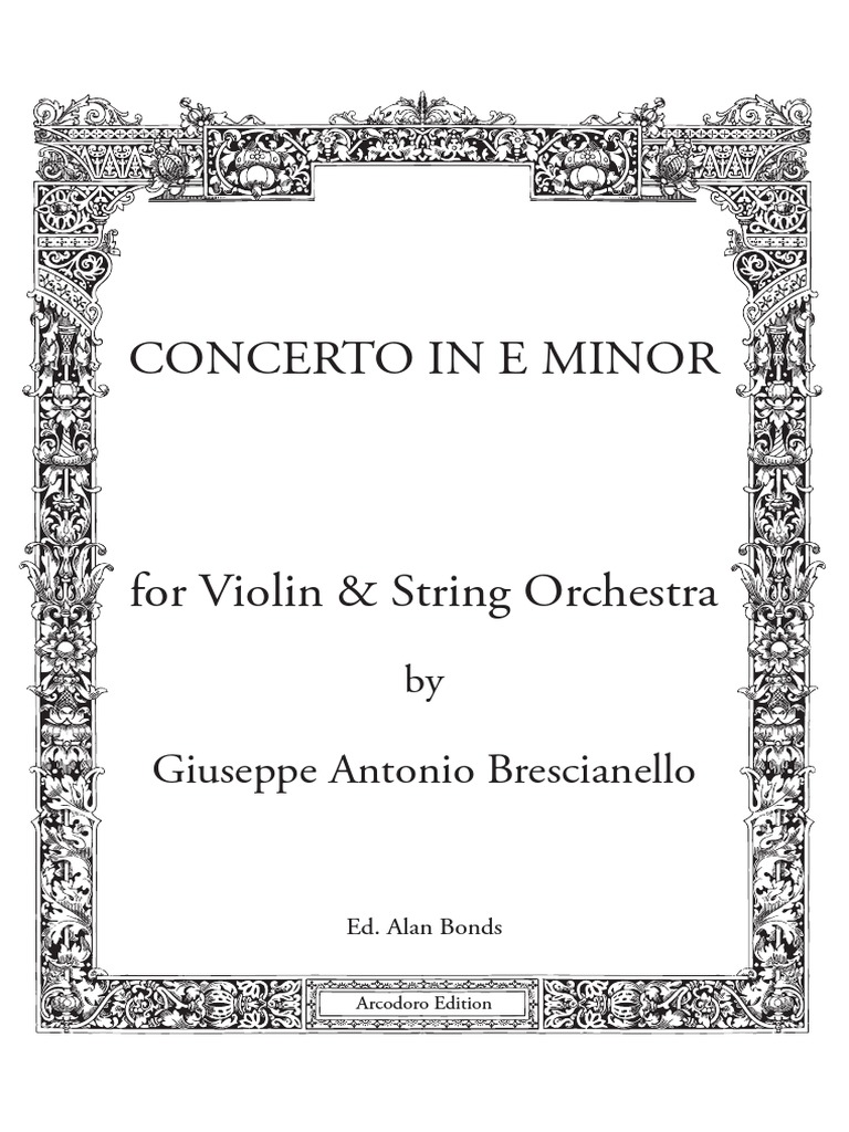 Brescianello G. Concerto in Mi Minore Per Violino Partitura PDF