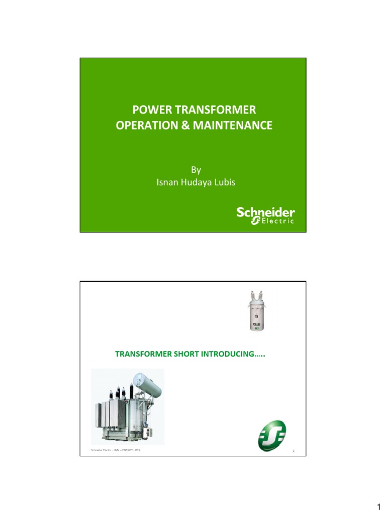 2016 - Power Transformer Operation & Maintenance - Schneider Electric ...