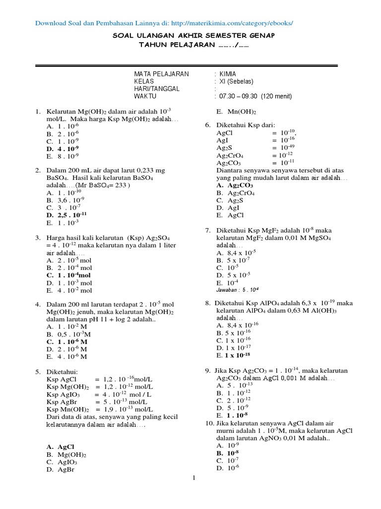 37++ 40 soal dan jawaban unbk 2018 kimia 1 10 pdf ideas in 2021 