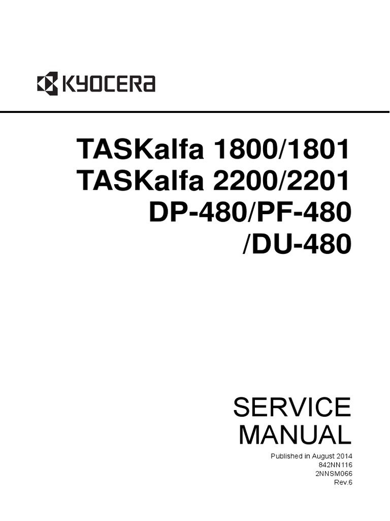 Taskalfa 1800/1801 Taskalfa 2200/2201 Dp-480/Pf-480 /Du-480.