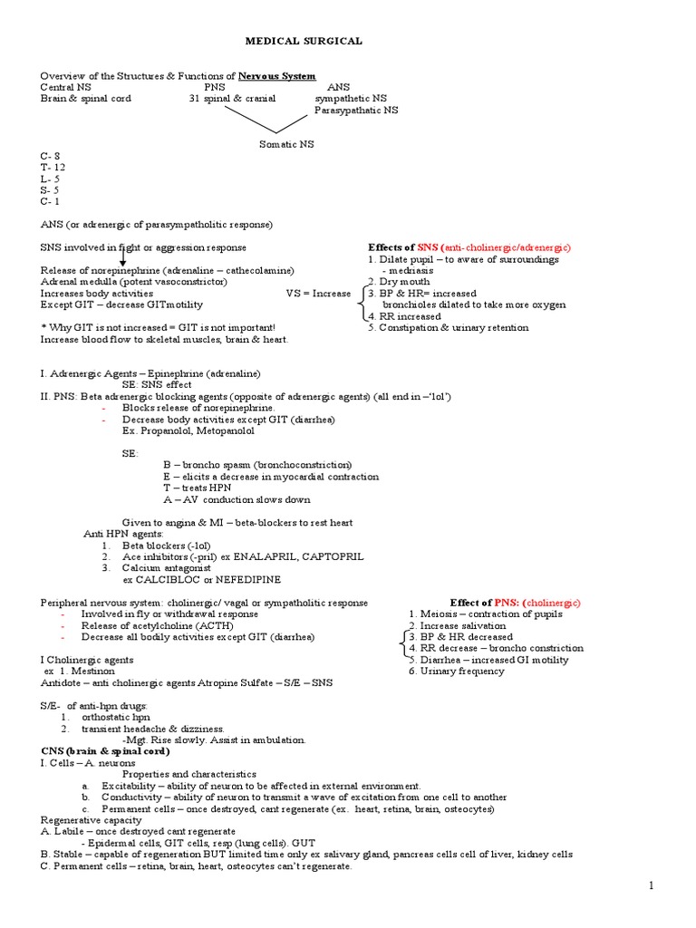 Medical Surgical Nursing Lectures | PDF | Multiple Sclerosis | Cerebrum
