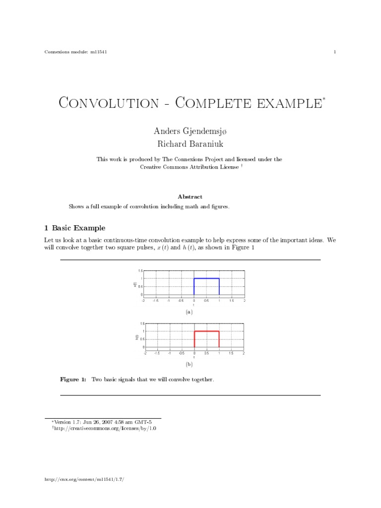 Convolution Example Explained | PDF