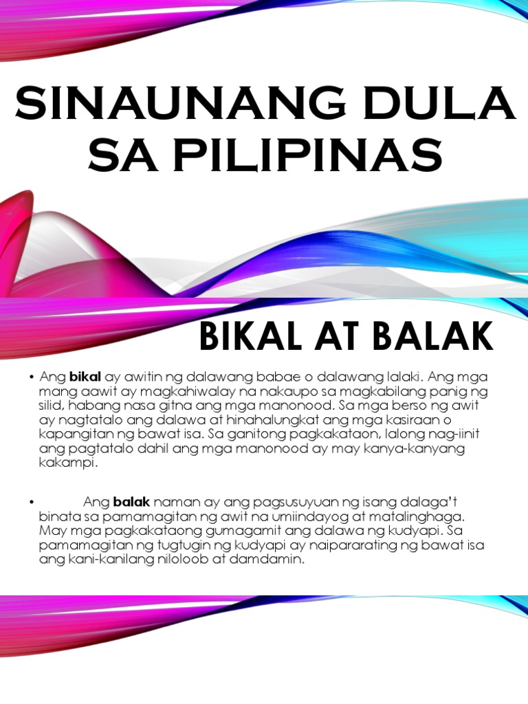 Sinaunang Dula Sa Pilipinas