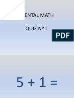 Quiz 1 Mental Math