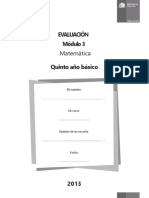 Evaluacion 5basico Modulo3 Matematica