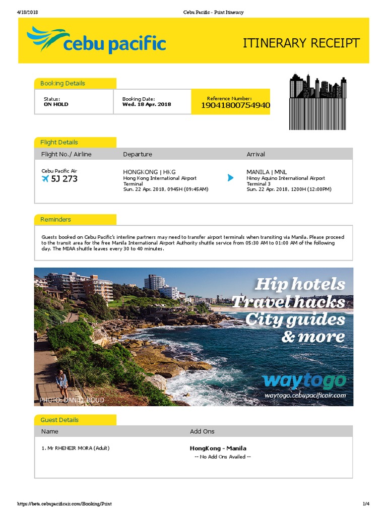 Cebu pacific print itinerary pdf travel visa aviation