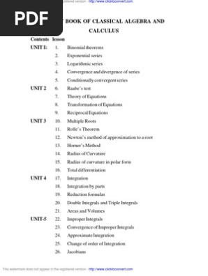 Bsc Maths Integral Series Mathematics