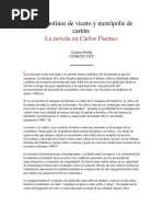 Entre Molinos de Viento y Metrópolis de Cartón La Novela en Carlos Fuentes Perilli