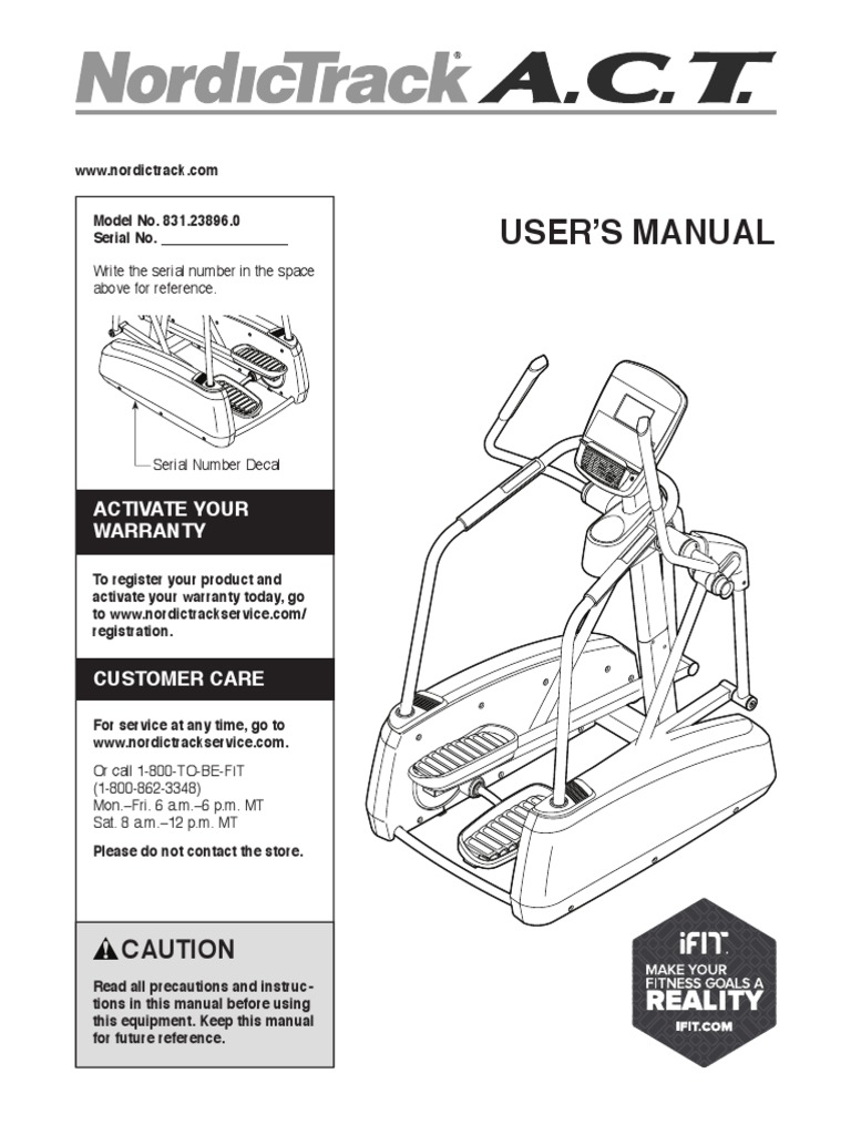 ACT NordicTrack Owners Manual Physical Exercise Heart Rate