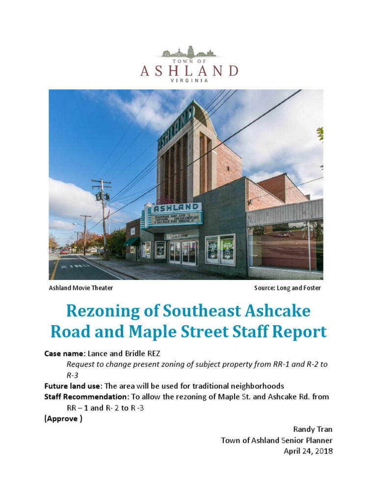 Rezoning of Southeast Ashcake Road and Maple Street Staff Report | PDF ...