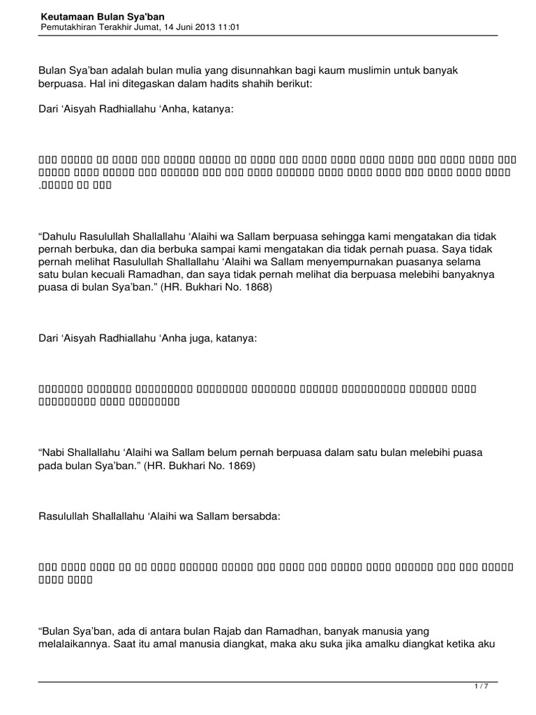 Contoh Hadits Maudhu Tentang Bulan Sya Ban - Simak Gambar 