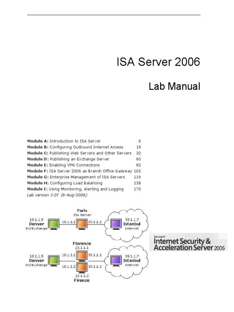 ISA Server 2006 Lab Manual Overview | PDF | Computer Network ...