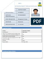 BPCL Application Form For Recruitment Through Gate 2018: Name: Anurag Kumar