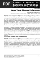 Artigo Corpo Vocal, Gênero e Performance