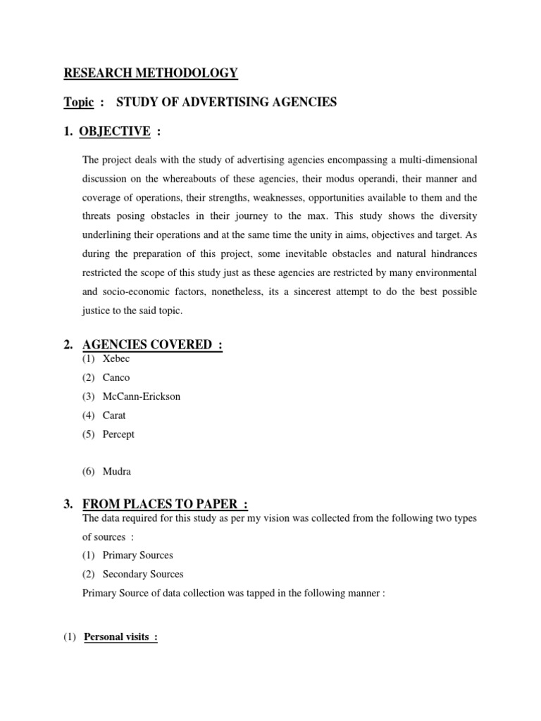 Advertising Agencies Research Summary | PDF | Advertising | Business