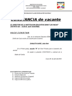 Constancia de Vacante