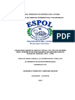 Tesis de Grado Previa A La Obtencion Del Titulo De: Economista en Gestion Empresarial