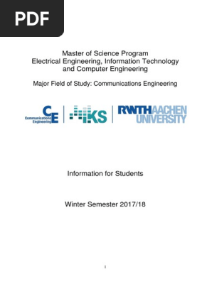 Handbook Communications Engineering Thesis Internship