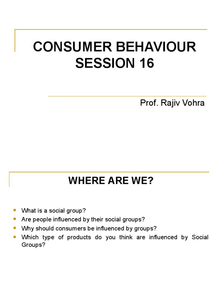 Influence of Social Groups on Consumers | PDF | Power (Social And ...