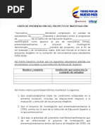 Carta de Presentacion del Proyecto de Investigación 2018.doc