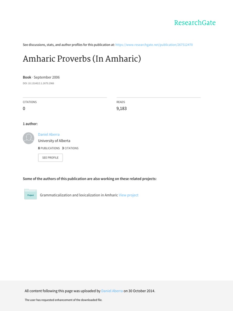 Amharic Proverbs Libre