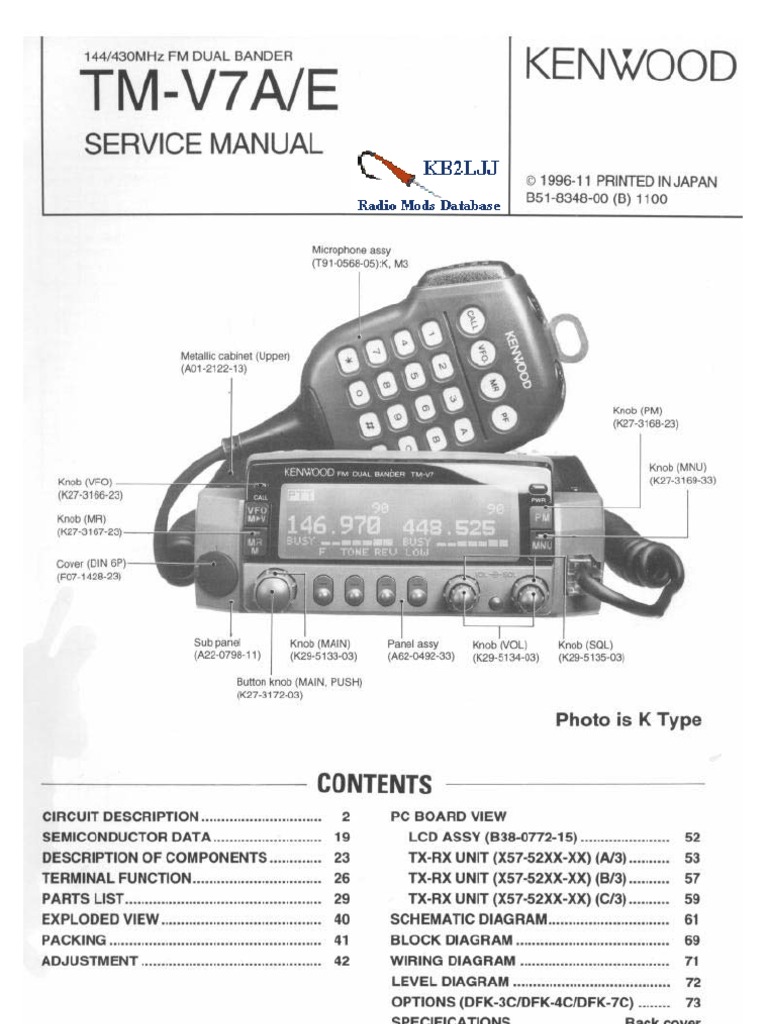 Kenwood Tm V7a E Service Manual