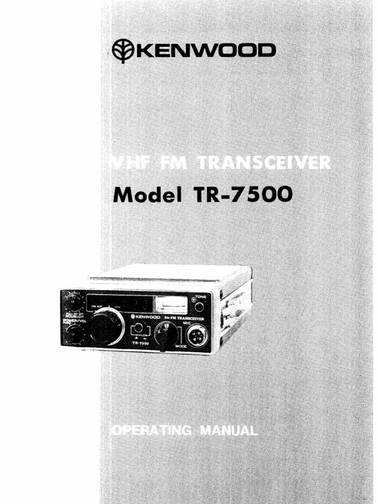 Kenwood TR-7500 Transceiver Manual | PDF | Home & Garden | Computers