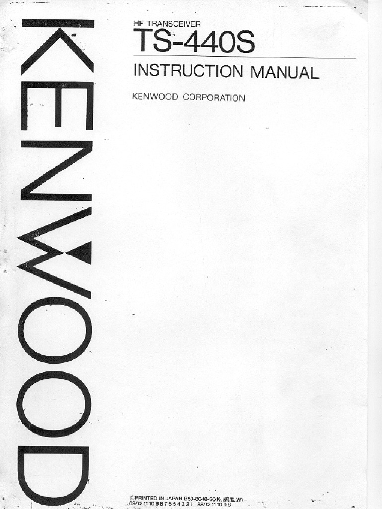 Kenwood TS-440S Instruction Manual