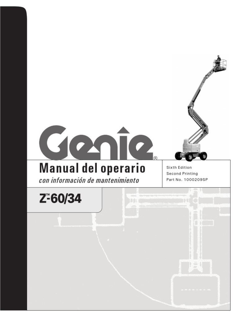 Manual del Operario Manlift Genie Z6034.pdf Neumático Motor diesel