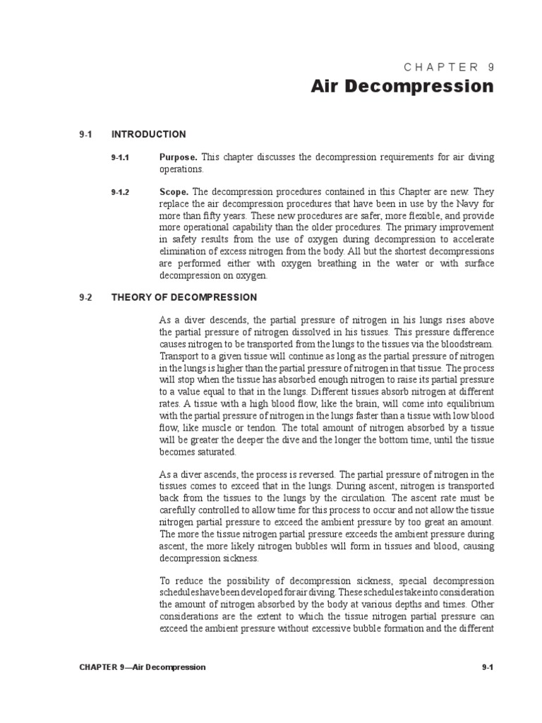 Navy Air Decompression Guide | PDF | Underwater Diving | Underwater ...