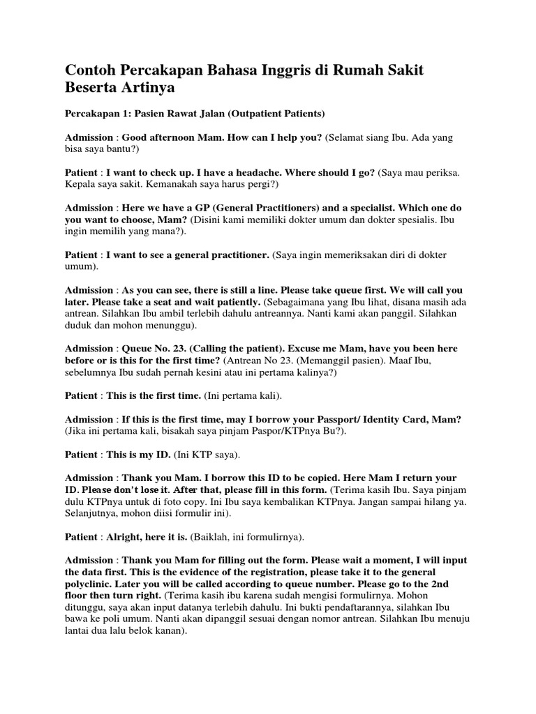 Percakapan Bahasa Inggris Di Apotek Dan Artinya (2