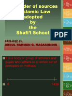The Order of Sources of Islamic Law Adopted by The Shafi'l School