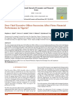 Does Chief Executive Officer Succession Affect Firms Financial Performance in Nigeria?