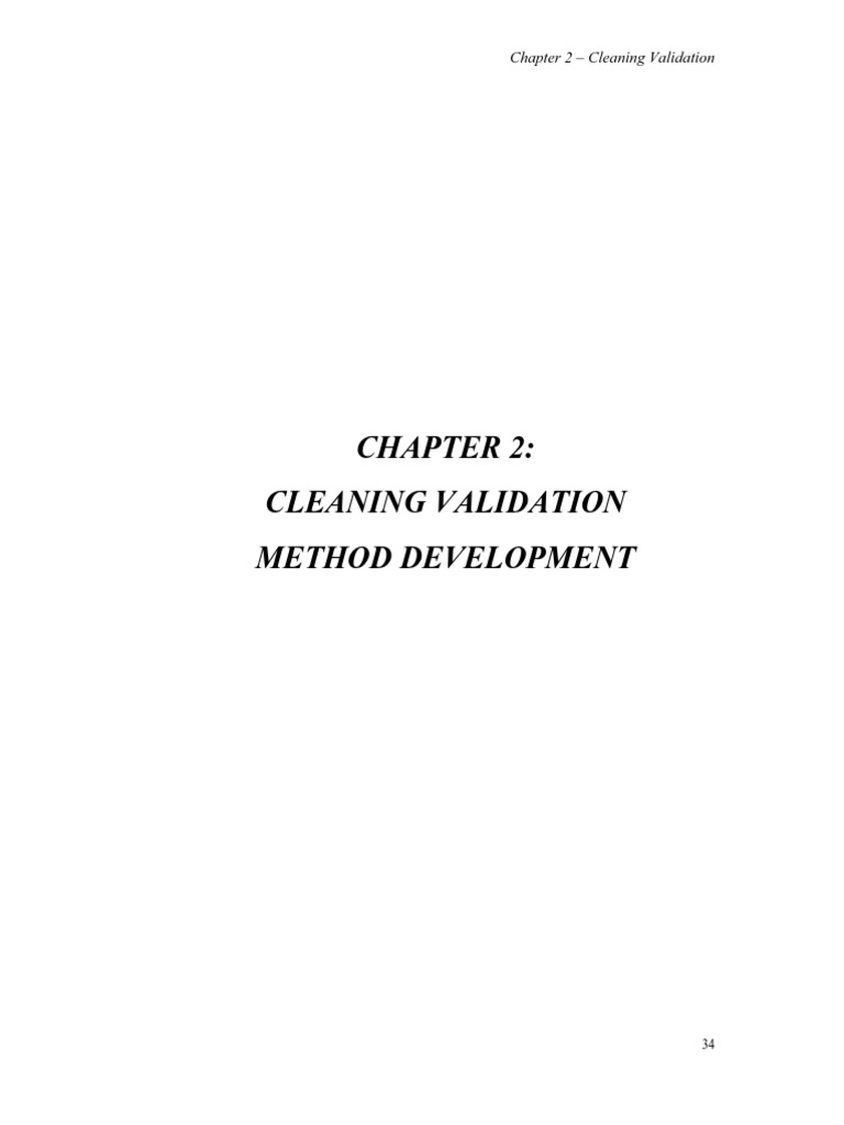 Cleaning Validation Method Development PDF High Performance Liquid