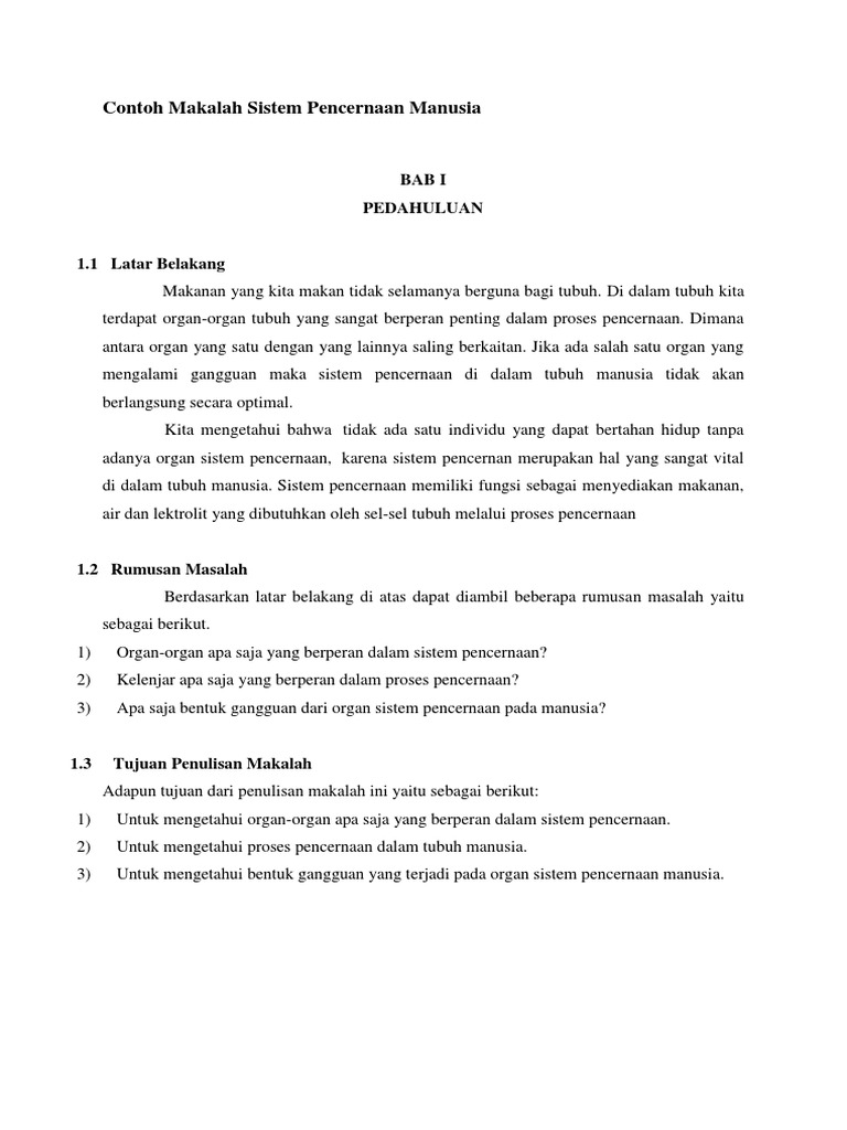 Laporan Sistem Pencernaan Pada Manusia Seputar Laporan