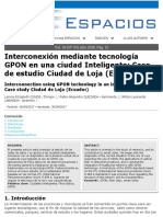 Interconexión Mediante Tecnología GPON en Una Ciudad Inteligente: Caso de Estudio Ciudad de Loja (Ecuador)