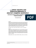 Idealistic Identity and Dialectical Mimesis in Adorno s Negative Aesthetics