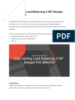 Cara Setting Load Balancing 2 ISP Dengan PCC MikroTik