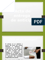 Acta de Entrega de Anticipo