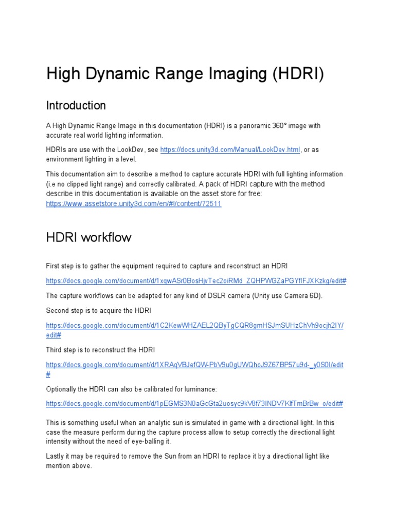 HDRI Capture and Workflow Guide | PDF | Raw Image Format | High Dynamic ...