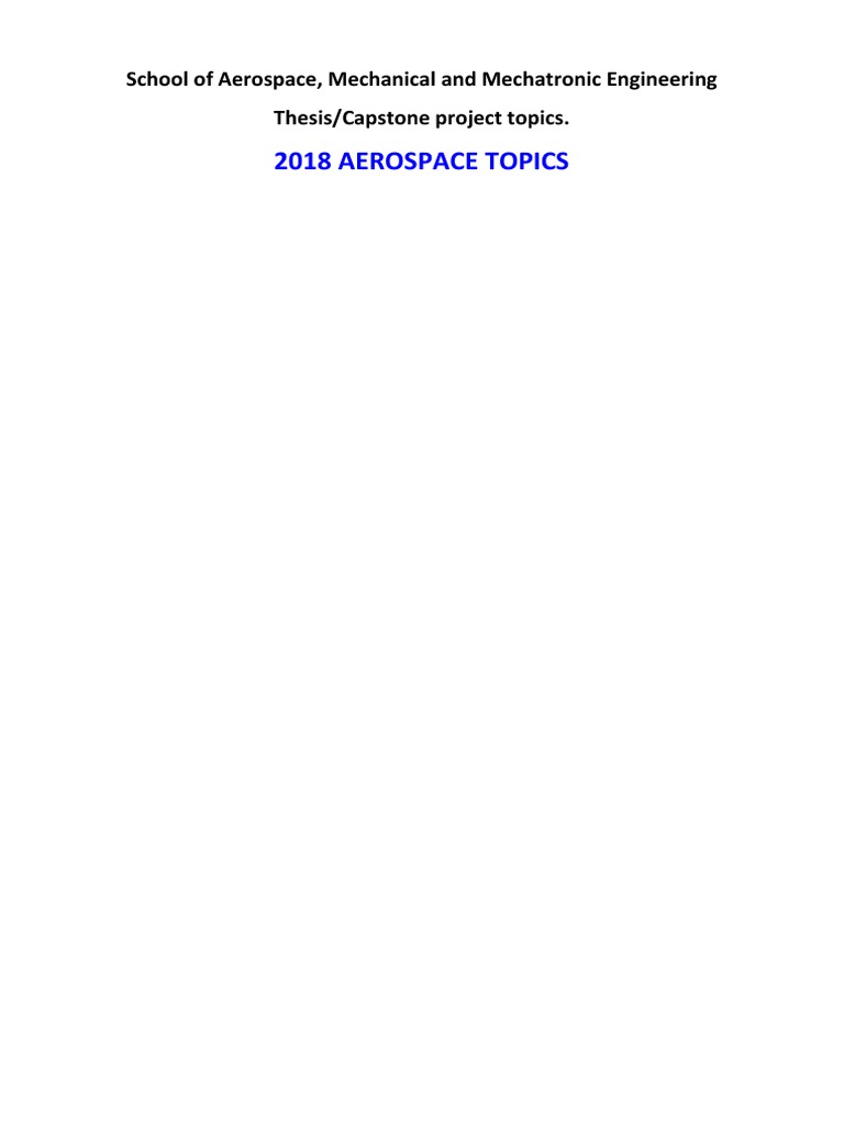 Aerospace Engineering Thesis Topics | PDF | Actuator | Unmanned Aerial ...