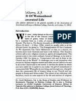 McGarry, Cecil- The Gift of Womanhood n Consacrated Life, AFER, 36 No 3 Jun 1994, p 160-170