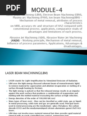 Laser Beam Machining Working Principle