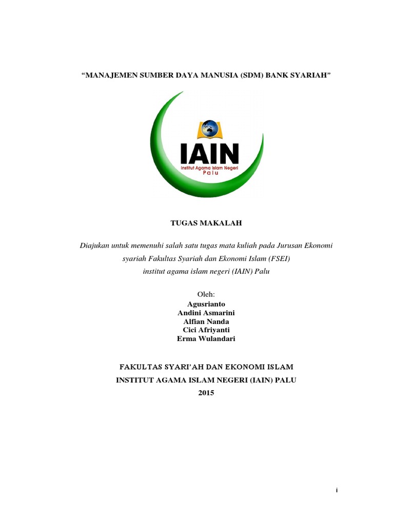 Cover Makalah Bank Syariah