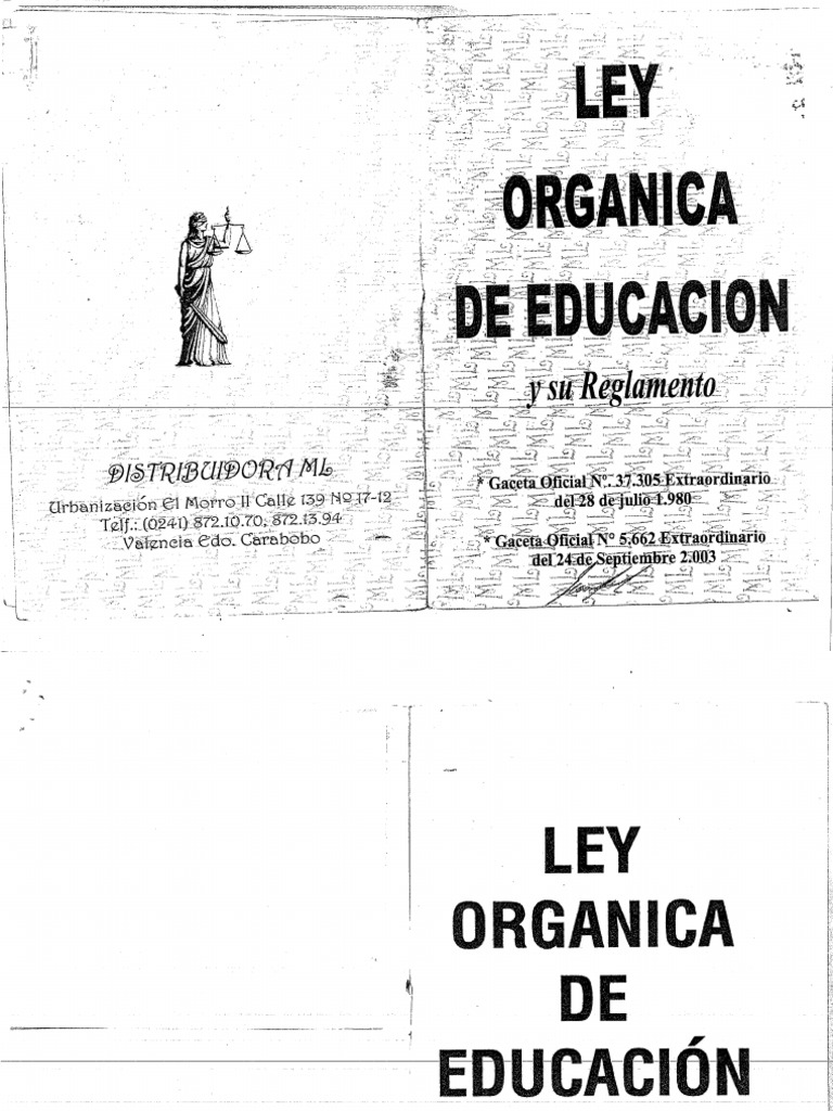 Ley Organica de Educacion Y Su Reglamento PDF | PDF