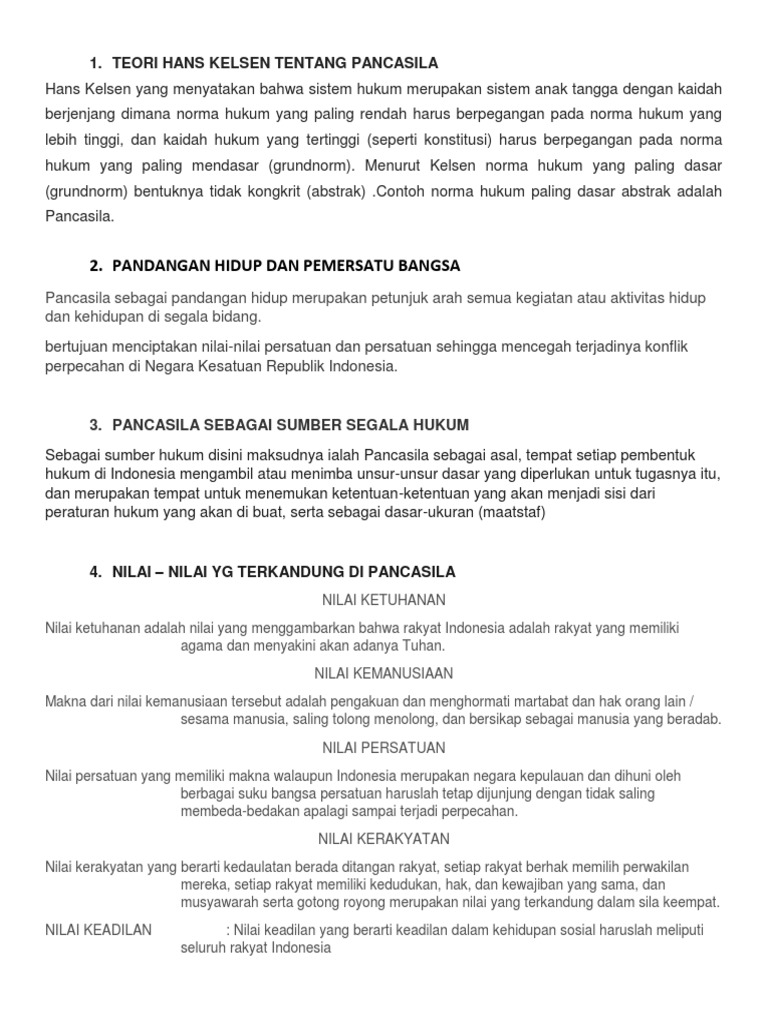 Teori Hans Kelsen Tentang Pancasila Pdf