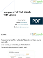 Mongodb Full Text Search With Sphinx: Twitter: Web: Email